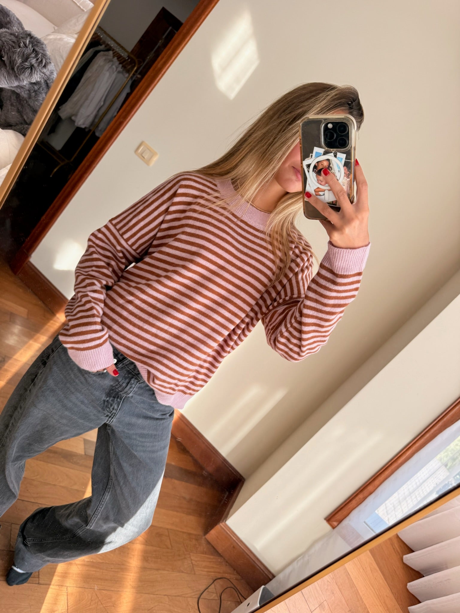 Sweater Cerise Cashmire Rayado